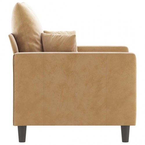 Lænestol i velour - 60 cm sæde, brun