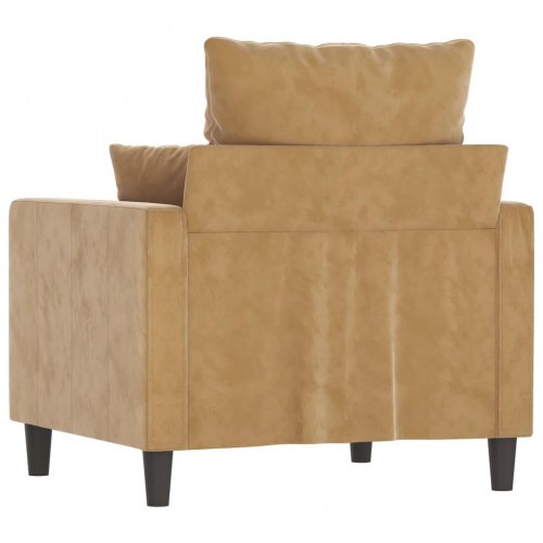 Lænestol i velour - 60 cm sæde, brun