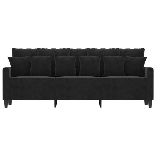 3-personers veloursofa - sort