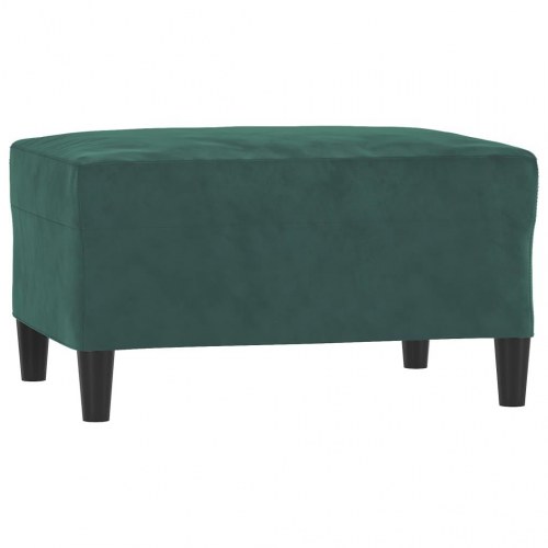 Sofasæt i velour med hynder - 3 dele, mørkegrøn
