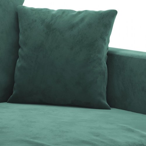 Sofasæt i velour med hynder - 3 dele, mørkegrøn