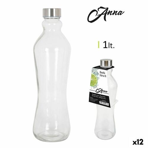 Glasflaske Anna 1 L Metal Glas (12 enheder)