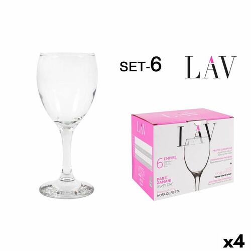 Sæt med vinglas LAV Hvid 200 ml 6 Dele (4 enheder)