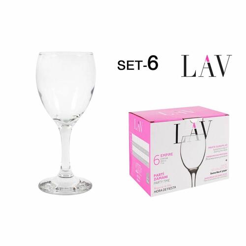 Sæt med vinglas LAV Hvid 200 ml 6 Dele (4 enheder)