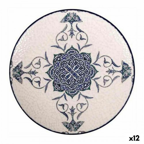 Rosetta desserttallerken i porcelæn - 12 stk., blå/hvid, ø 20 cm