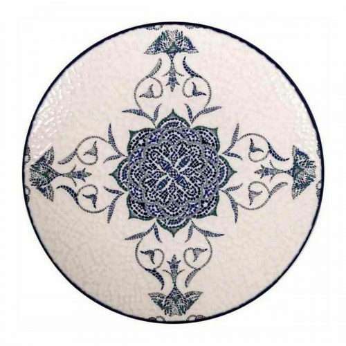 Rosetta desserttallerken i porcelæn - 12 stk., blå/hvid, ø 20 cm