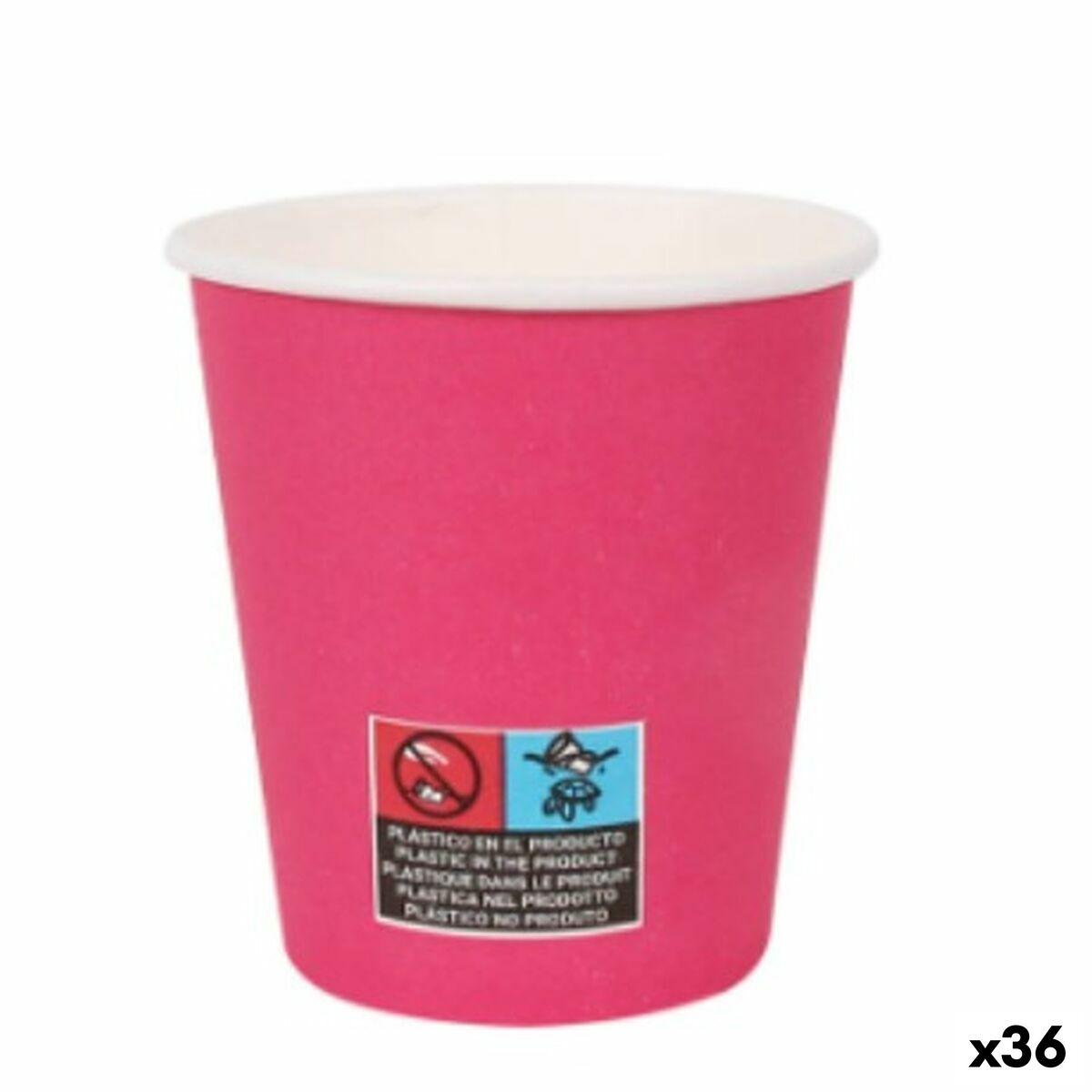 Algon engangskopper i pap 200 ml - fuchsia, 36 stk (24 dele)
