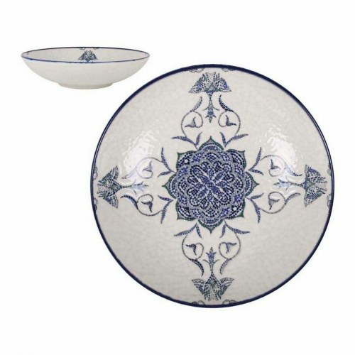 Rosetta dybe tallerkner i porcelæn - blå/hvid, 12 stk.