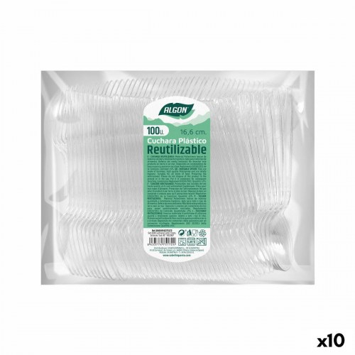 Algon genanvendelige plastikskeer, gennemsigtige - 10 stk., 16,6 cm