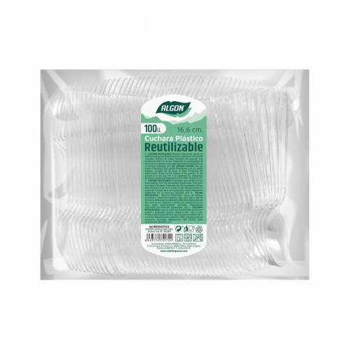 Algon genanvendelige plastikskeer, gennemsigtige - 10 stk., 16,6 cm