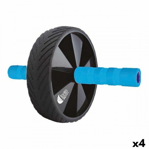 Mavehjul med skridsikker base - LongFit Sport, blå/sort