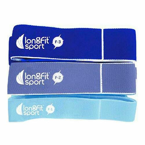 Elastiske modstandsbånd LongFit Sport Blå 3 Dele (6 enheder)