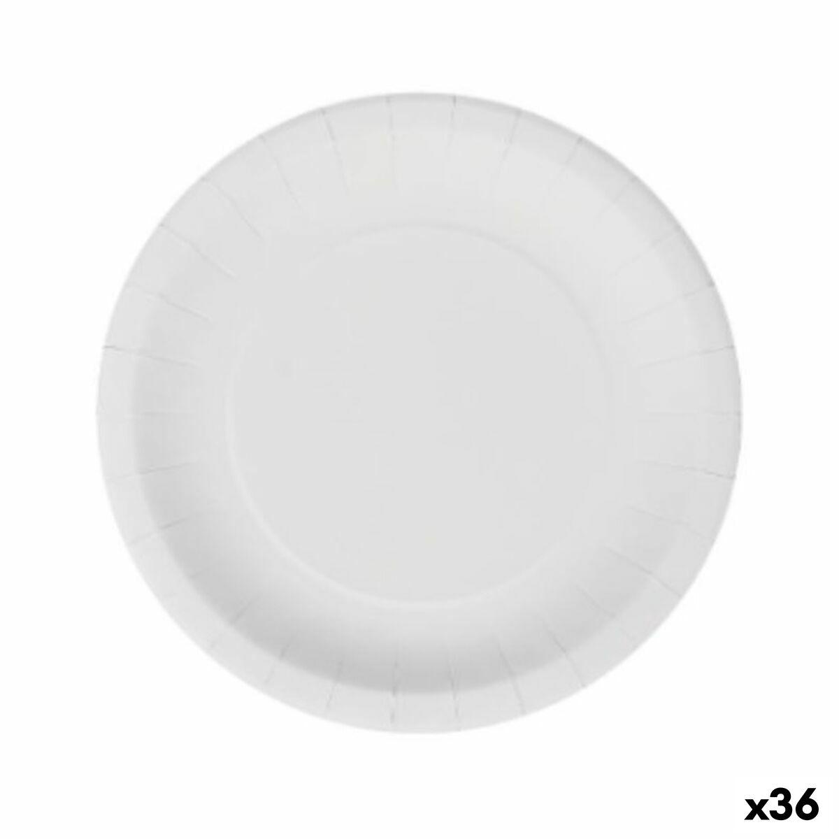 Algon engangstallerkener i hvidt pap 20 cm - 36 stk.