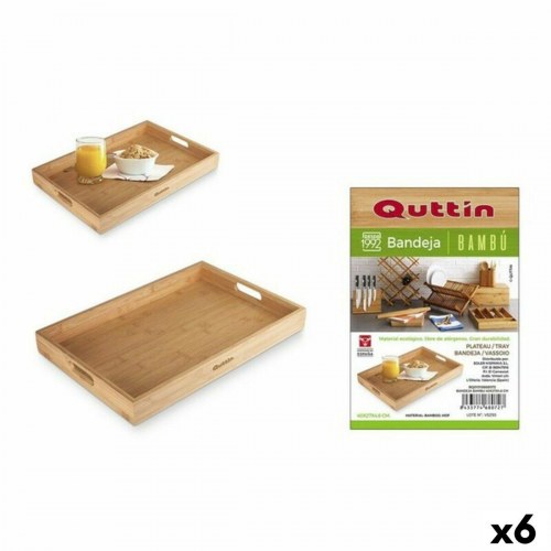 Quttin serveringsbakke i bambus 40 × 27 × 4,6 cm - 6 stk.