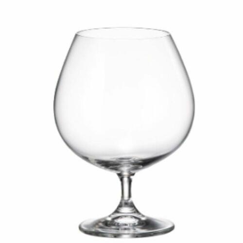 Sæt med glas Bohemia Crystal Clara Cognac 690 ml 6 enheder 4 enheder 7,5 x 12 x 16 cm