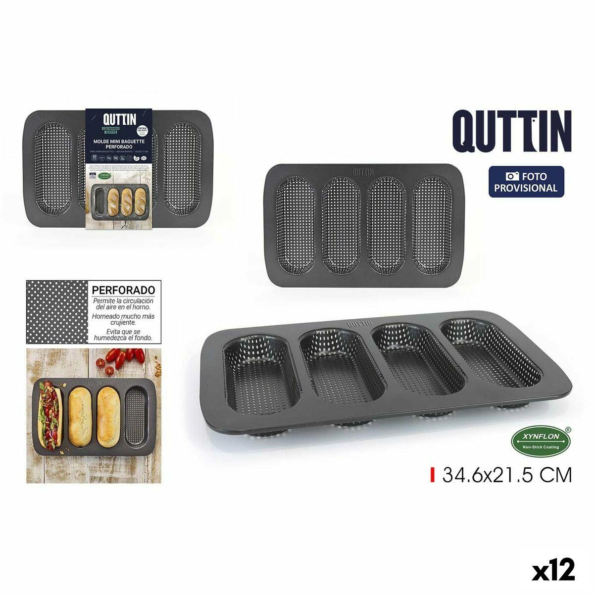 Quttin flüteform til mini-baguette, 34,6 × 21,5 × 3 cm (12 stk)