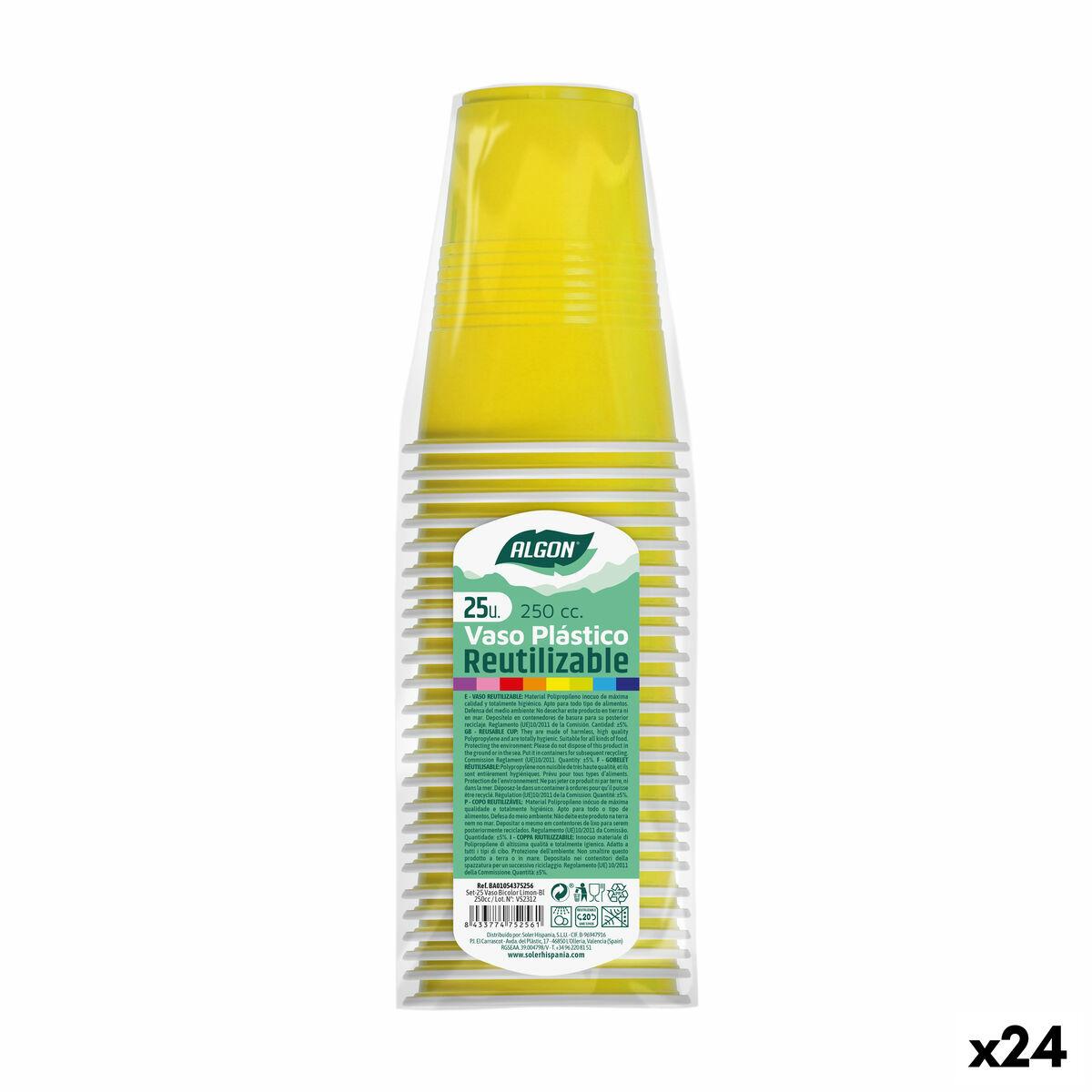 Algon genanvendelige engangskopper - gul, 24 stk., 250 ml (25 dele)