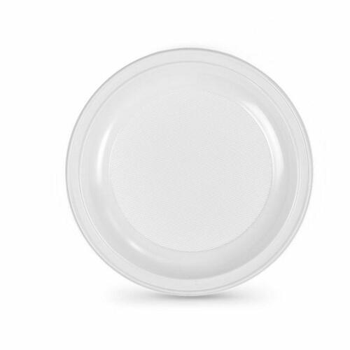 Algon genanvendelige engangstallerkener, hvid plastik 28 × 28 × 2 cm - 24 stk.