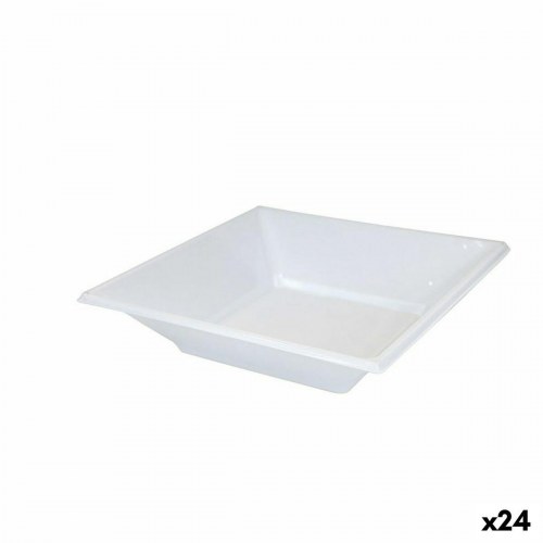 Algon engangstallerkener - genanvendelige, hvid plastik, 24 stk.