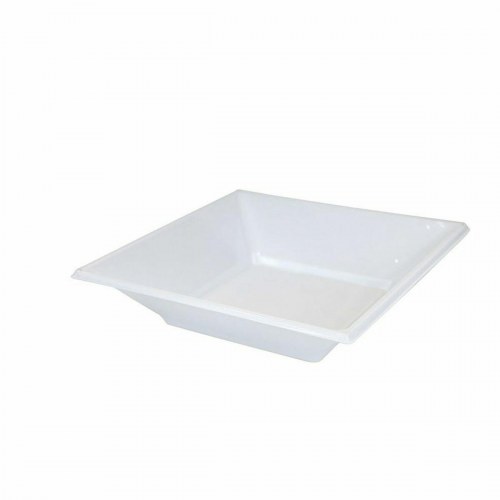 Algon engangstallerkener - genanvendelige, hvid plastik, 24 stk.