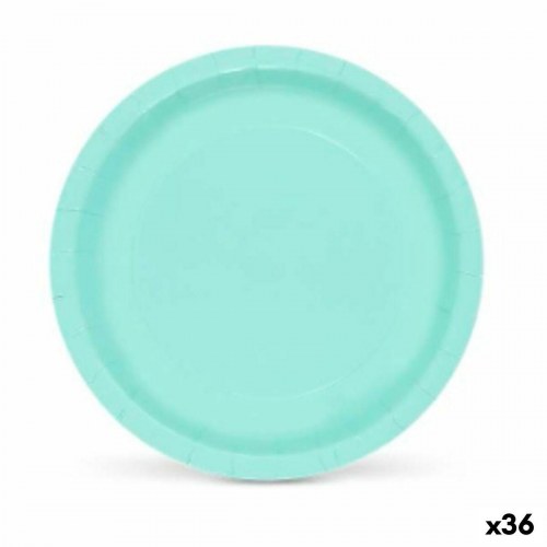 Algon engangstallerkener akvamarin, pap, Ø20 cm - 36 stk.