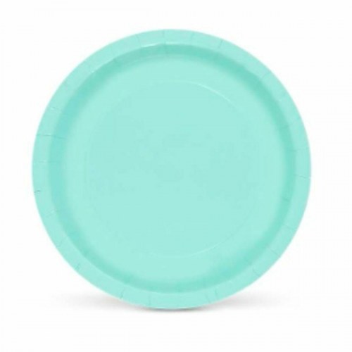 Algon engangstallerkener akvamarin, pap, Ø20 cm - 36 stk.