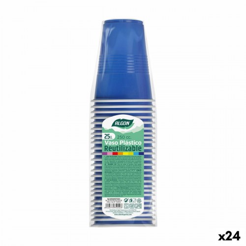 Algon genanvendelige engangskopper - blå, 24 stk., 250 ml