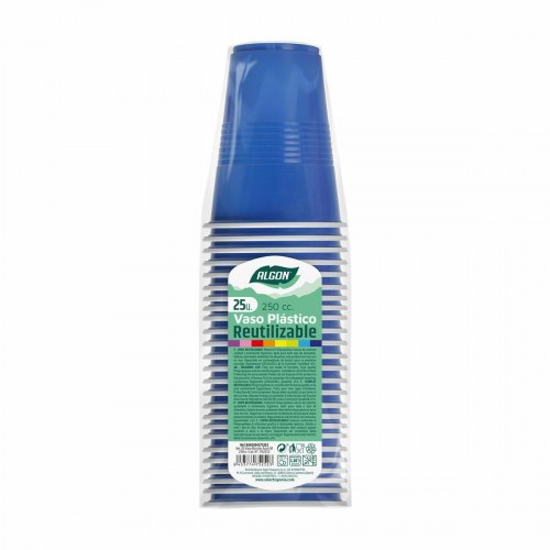 Algon genanvendelige engangskopper - blå, 24 stk., 250 ml