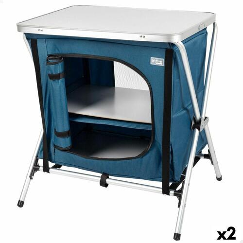 Campingskab Aktive Foldbar Blå 2 enheder 60 x 67 x 44 cm