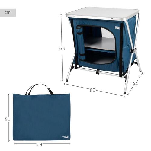 Campingskab Aktive Foldbar Blå 2 enheder 60 x 67 x 44 cm