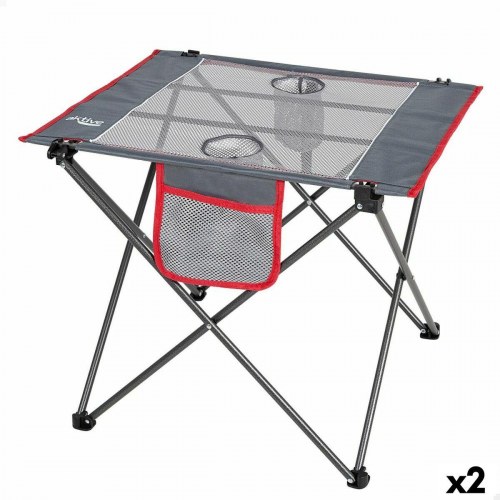 Aktive sammenklappeligt campingbord grå 62 × 50 × 50 cm (2 stk.)