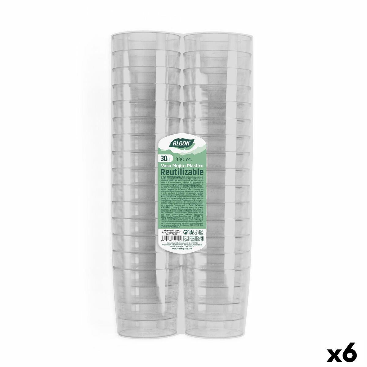 Sæt af genanvendelige kopper Algon 3,3 L Gennemsigtig Mojito 6 enheder (30 Dele)