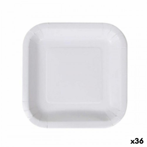 Algon engangstallerkener i pap, hvid, 20 cm - 36 pk