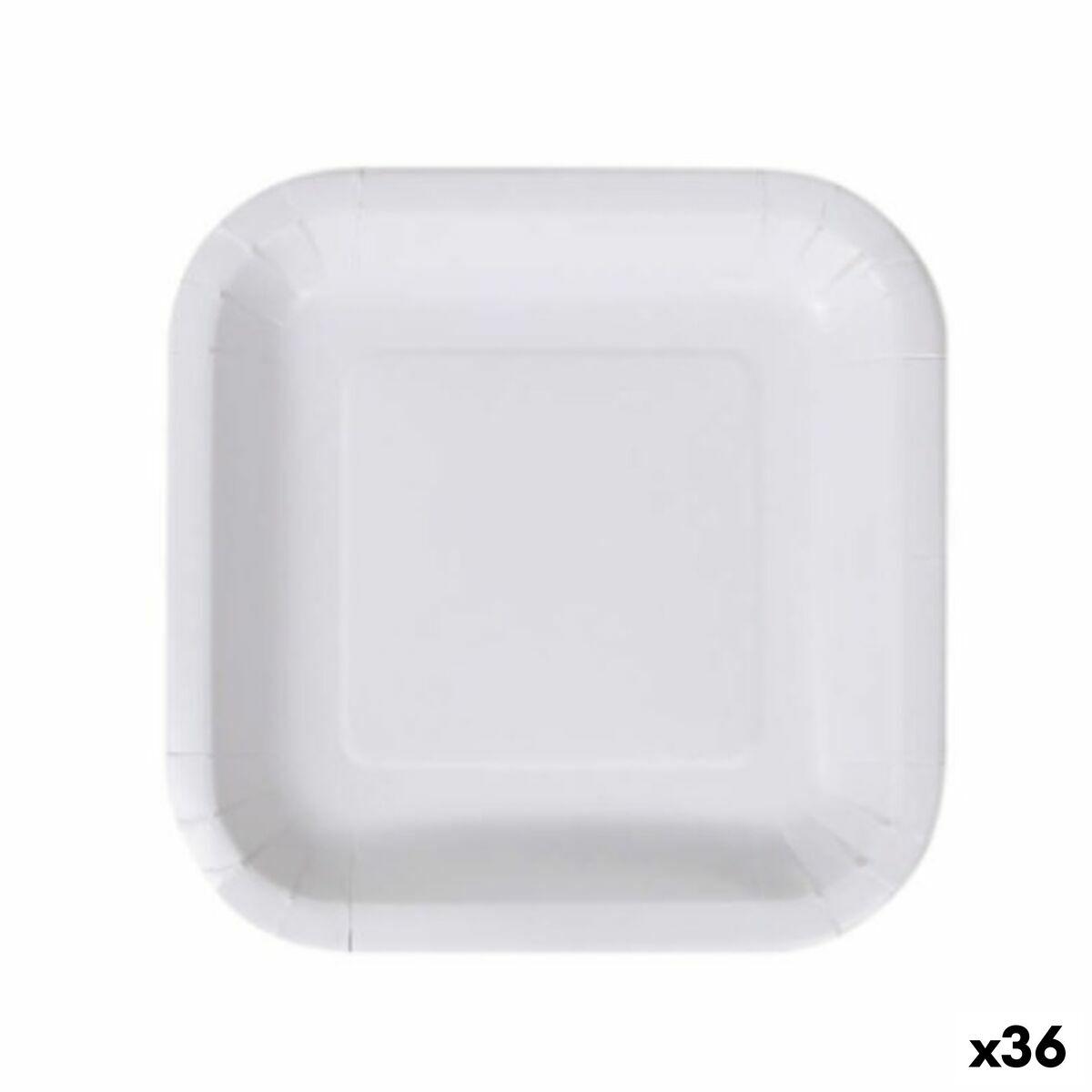 Algon engangstallerkener i pap, hvid, 20 cm - 36 pk