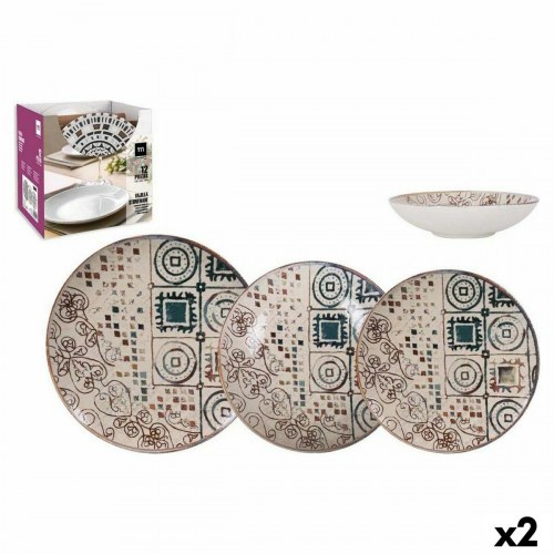 Inde Spisestel Creta i porcelæn - 2 enheder (12 dele)