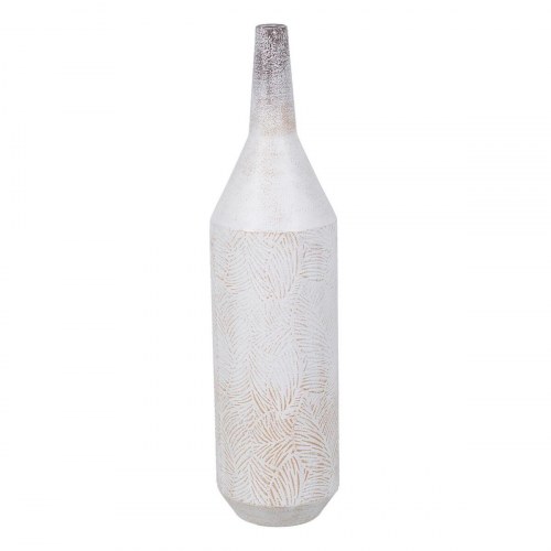Vase i hvidt jern - 15 × 15 × 60,5 cm (flaskeform)