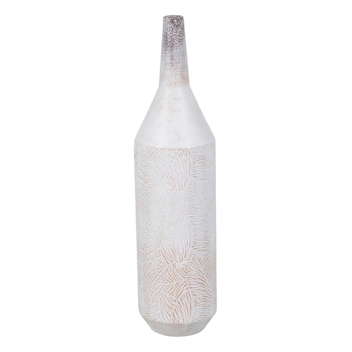 Vase i hvidt jern - 15 × 15 × 60,5 cm (flaskeform)