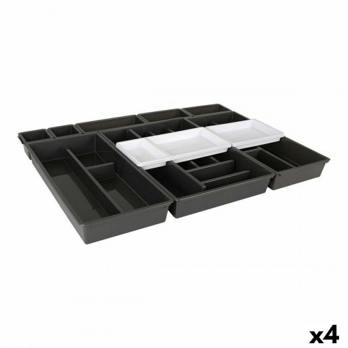 Tontarelli Bella bestikholder, sort/hvid - 10 dele, 70 × 49,2 × 6,7 cm (4 enheder)