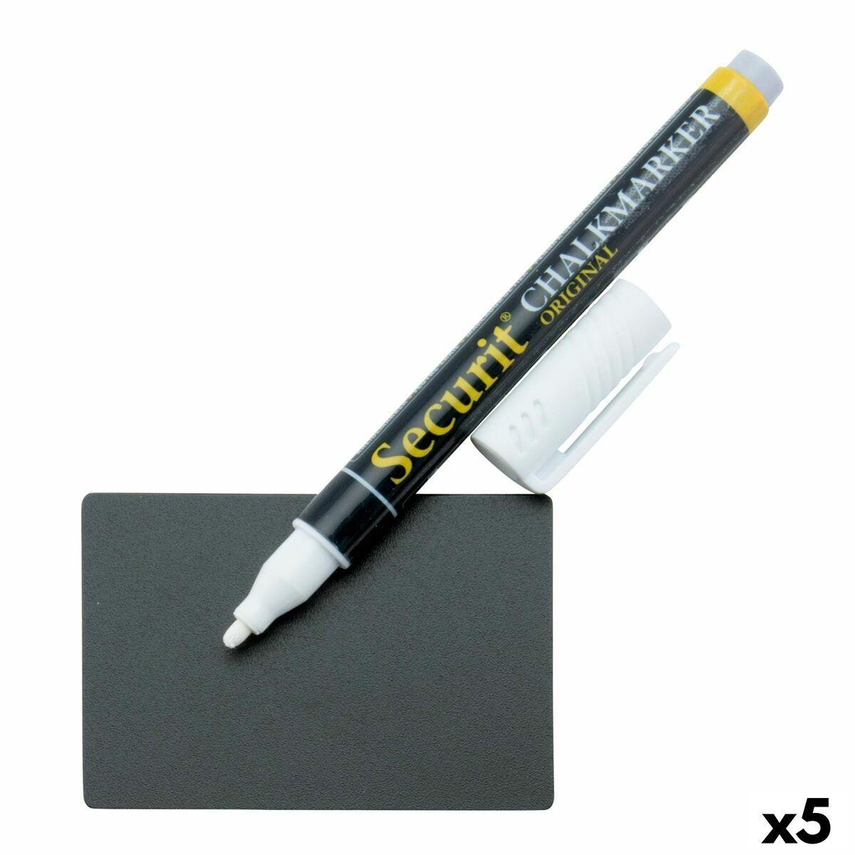 Securit bræt med støtte - sæt 5,2 × 7,4 cm, 20 stk, sort