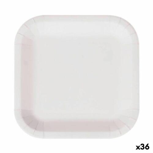 plade Algon Engangsanvendelse Hvid Pap 26 cm (36 Enheder)
