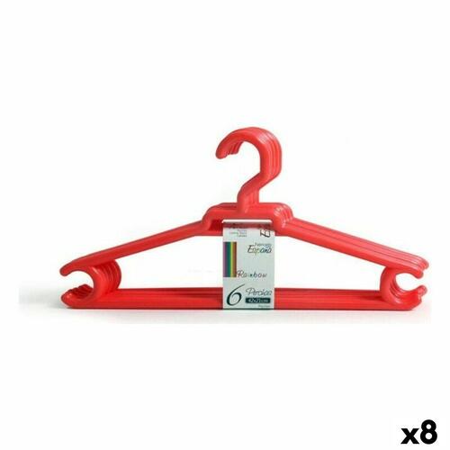 Bøjler Confortime Rainbow Plastik 6 Dele 42 x 21 cm (8 enheder) (6 uds)