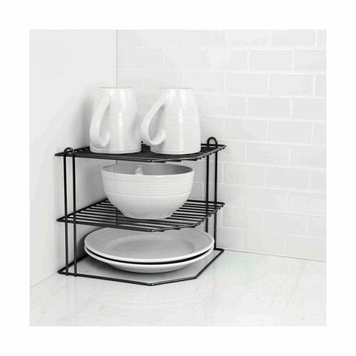 Tallerkenstativ Confortime hjørneskab Sort 22 x 22 x 25 cm (8 enheder)