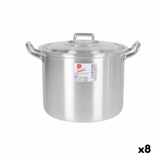 Aluminium gryde med låg 27 × 22 × 20 cm - 8 stk.