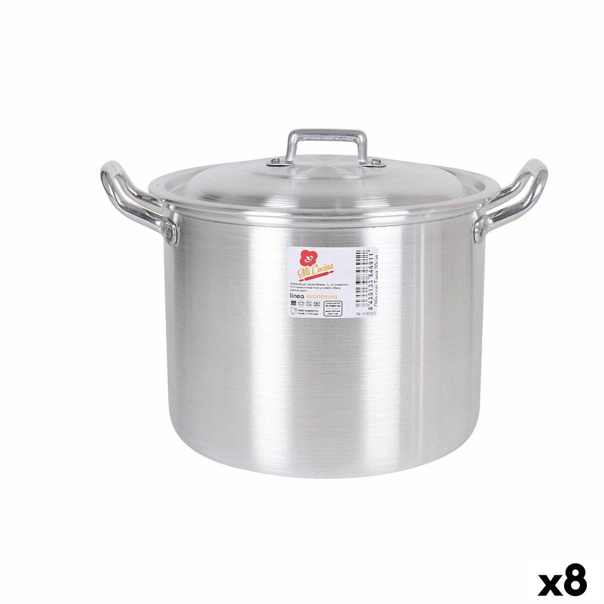 Aluminium gryde med låg 27 × 22 × 20 cm - 8 stk.