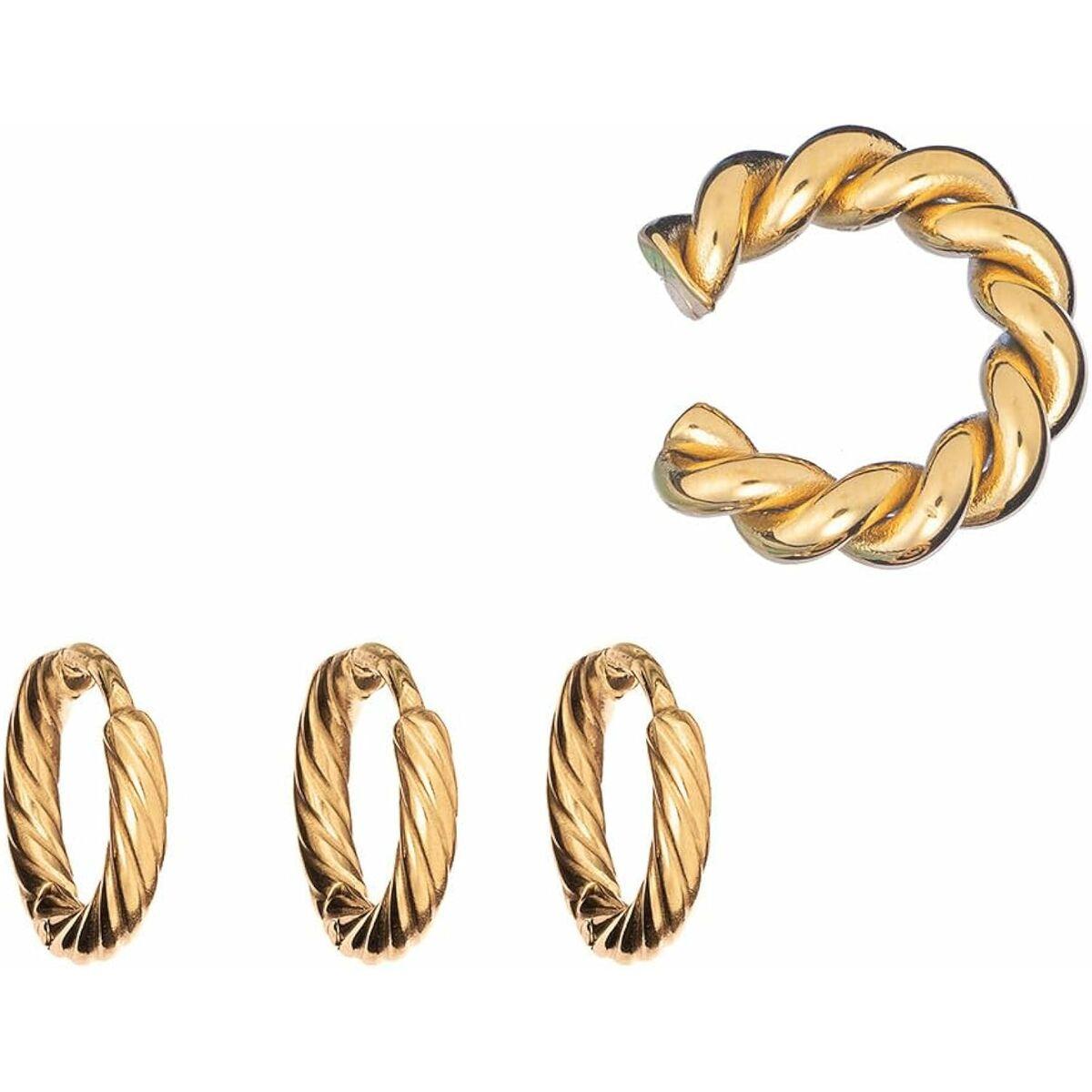 AN Jewels AB.EP048 - øreringe til kvinder, guldfarvet twist-design