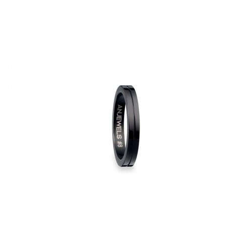 AN Jewels herre-ring AR-R1NS08BK-9 - størrelse 9, sort