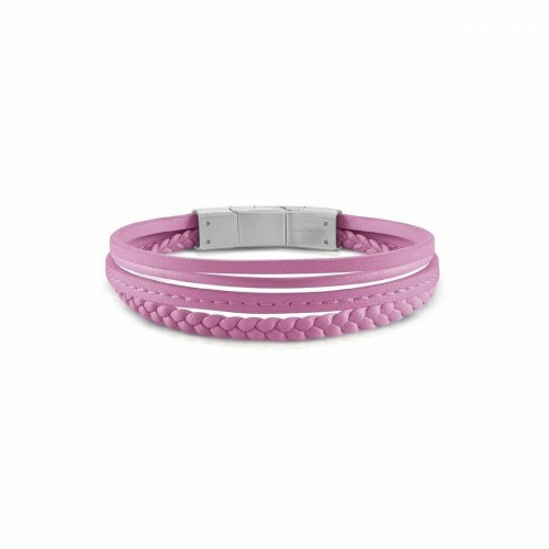 Guess armbånd til kvinder - pink læder, sølvfarvet detalje