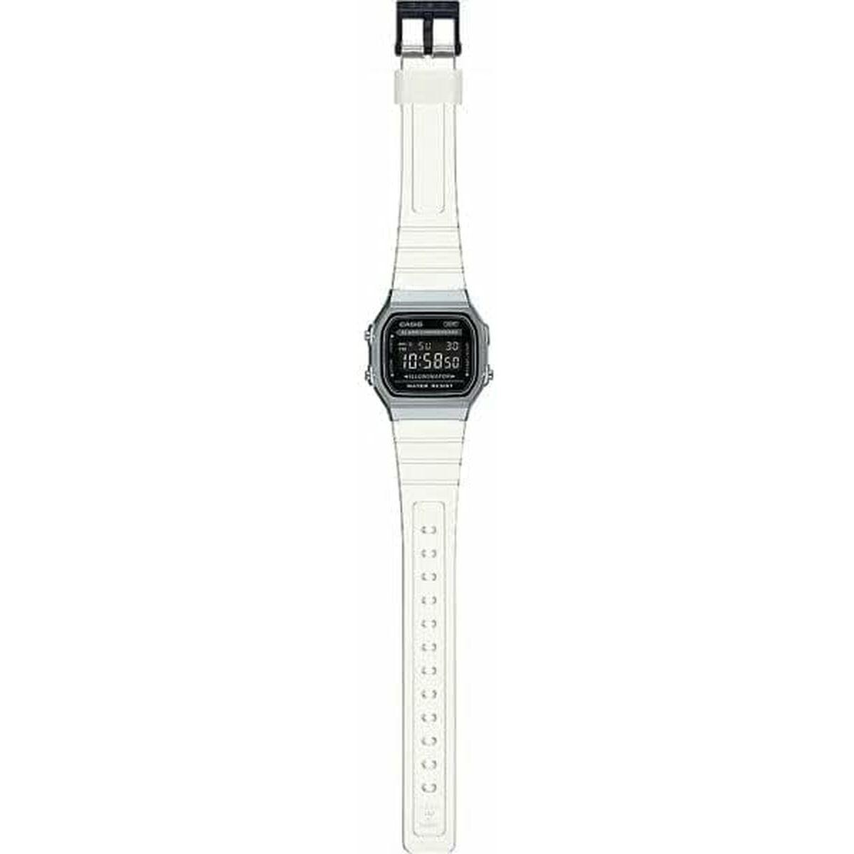 Unisex ur Casio VINTAGE COLLECTION - TRANSPARENT BAND - BLACK Sort Sølvfarvet (Ø 36 mm)
