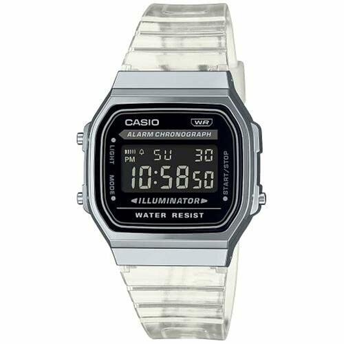 Unisex ur Casio VINTAGE COLLECTION - TRANSPARENT BAND - BLACK Sort Sølvfarvet (Ø 36 mm)