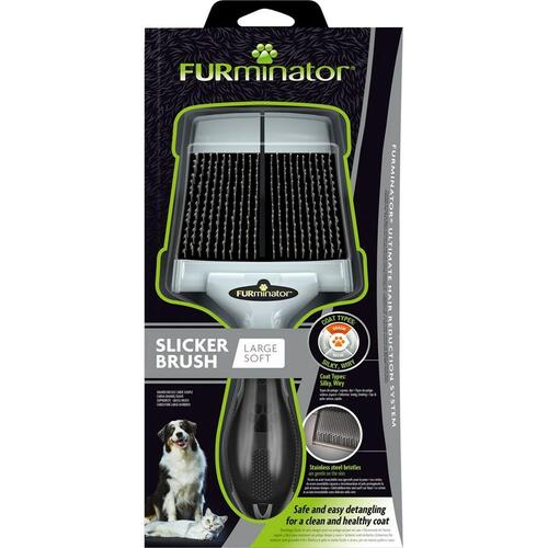 Hundebørste Furminator Soft Stor Sort Multifarvet